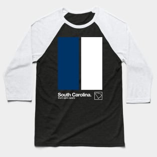 South Carolina State Flag // Original Minimalist Artwork Poster Design Baseball T-Shirt